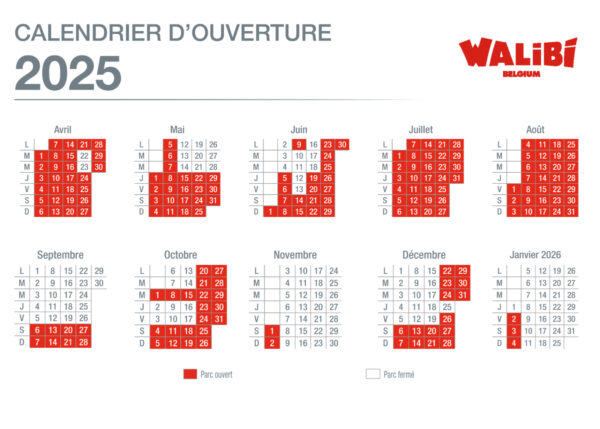 calendrier ouverture walibi billetterie apace loisirs