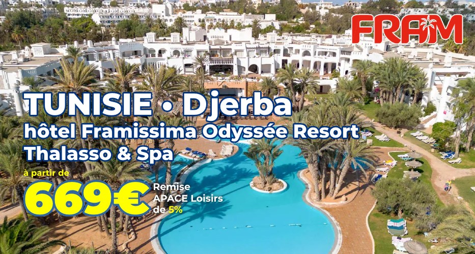 Tunisie, FRAM hotel odyssee resort thalasso spa à Djerba