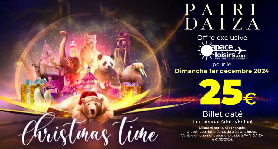 Offre limitée PAIRI DAIZA – Dimanche 1er décembre 2024