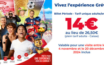 Billet Période MUSÉ GRÉVIN pour une visite du 4/11 au 20/12/2024